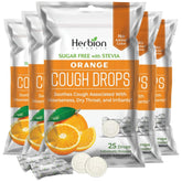 HERBION Naturals empaque de 5 paquetes con 125 pastillas sabor naranja sin azúcar