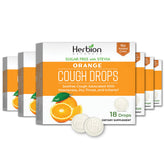 Pastillas HERBION Naturals sabor naranja frente, alivio suave de la tos