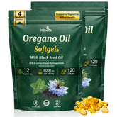 HIIHONE Aceite de Orégano Softgels: cápsulas fáciles de tragar para uso diario