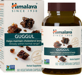 Himalaya Guggul: bote de cápsulas para apoyo hepático y lípidos saludables