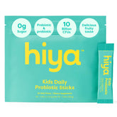 Hiya Kids Probiotic 10 mil millones CFU, vista frontal para uso diario.
