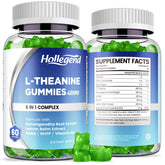 HOLLEGEND L-teanina gominolas en empaque, opción práctica para relajación diaria.