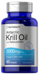 Horbäach Aceite de Krill Antártico 2000mg, cápsulas blandas de Omega-3