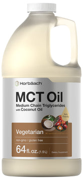 Horbaach Aceite MCT 64 onzas, envase grande para energía diaria.