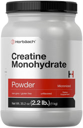 Horbäach Creatine Monohidrato en Polvo vertido, listo para entrenamientos intensos