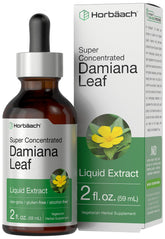 Horbáach Damiana hoja tintura: botella con gotero para apoyo al bienestar diario