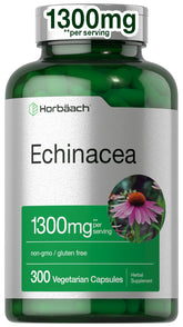 Cápsulas de Horbäach Echinacea en botella, formato vegano para uso diario