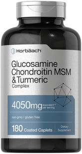 Botella Horbäach Glucosamina Condroitina MSM con cúrcuma para movilidad diaria