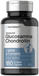 Horbäach Glucosamina Condroitina MSM Cúrcuma, cápsulas recubiertas, apoyan movilidad diaria