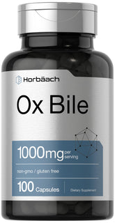 Horbaach Ox Bile: cápsulas de 1000 mg para apoyo digestivo diario.