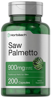 Horbäach Saw Palmetto Extract, botella de 200 cápsulas, posible apoyo diario.