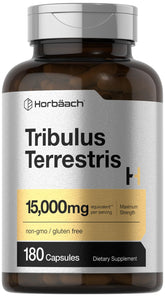 Horbäach Tribulus Terrestris en bote de cápsulas para entrenamientos sostenidos.