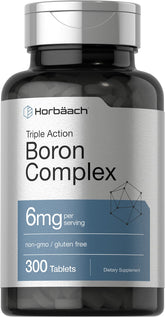 Horbäach Triple Boron Complex tabletas: soporte diario de minerales para bienestar.