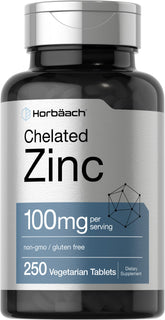 Horbäach zinc chelatado 100 mg en botella, apoyo diario para bienestar