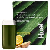 Huel Daily Greens en bote con sabor a limón y jengibre para empezar el día con energía