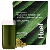 Huel Verdes Diarios en bote con porciones para empezar el día