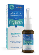 HylaMist Hyalogic: botella spray nasal para hidratación diaria suave.