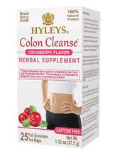 Hyleys Colon Cleanse té arándano frente a la caja, presentación del producto.
