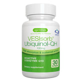 Igennus ubiquinol en cápsulas blandas dentro de la botella para uso diario.