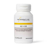 Integrative Therapeutics K2 D3: botella con cápsulas para soporte óseo y cardiovascular