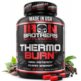 Iron Brothers Thermo Burn Hardcore botella lista para entrenamiento con energía sostenida.