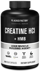 Jacked Factory Creatine HCL + HMB frente de la botella para entrenamientos más intensos.