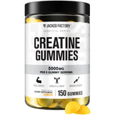 Jacked Factory Creatine Gummies, dosis diaria de 5 g, fácil de consumir para entrenamientos.