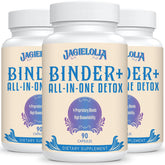 Jagielolia Detox Binder botella frontal, apoyo potencial para bienestar general y desintoxicación suave.