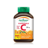 Jamieson Vitamina C masticable empaque compacto para toma diaria.