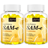 Jovianoy SAM-e Gummies frente a la lata, presentación conveniente para uso diario.
