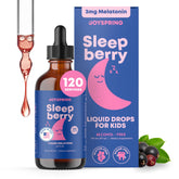 JoySpring SleepBerry gotas en botella para rutina nocturna sin azúcar.
