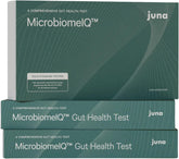 La prueba Juna MicrobiomeIQ en kit para casa facilita iniciar la evaluación de tu salud intestinal.