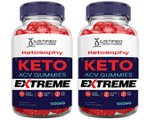 Justified Laboratories Ketosophy Gomitas Cetogenicas: empaque frontal para reconocimiento de sabor práctico