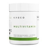 Frasco de Kaged Multivitamin sin sabor para consumo diario.