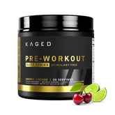 Kaged Pre Entrenamiento Elite sin estimulantes, polvo sabor Cereza Lima; ideal para entrenamientos nocturnos