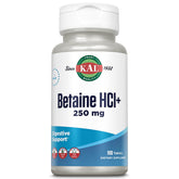 kal betaina hcl con pepsina, frente del bote, apoyo digestivo suave tras la comida