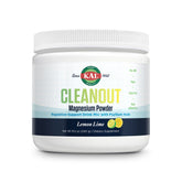 KAL Cleanout Magnesio y fibra de psyllium, polvo limón-lima para apoyo digestivo y regulación.