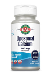 KAL Liposomal Calcium 500 mg en botella, ideal para soporte diario de calcio.