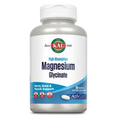 Kal Magnesium Glycinate ActivGels en botella, enfocada en absorción óptima.