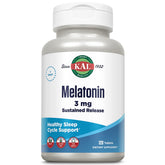 KAL Melatonina liberación sostenida 3 mg en frasco para sueño estable.