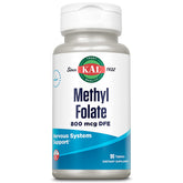 KAL Methyl Folate 800 mcg DFE en botella, posible apoyo a la energía diaria