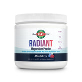 KAL Radiant Magnesium Polvo envase frontal, ideal para piel saludable y bienestar.