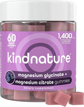 Kindnature Magnesio glicinato-citrato gummies en botella para apoyo nocturno
