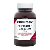 Kirkman Calcio 250 mg con D3 frente a la botella, apoyo a la salud ósea.