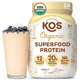 Kos Proteína vegana con vainilla en envase de 28 porciones para batidos