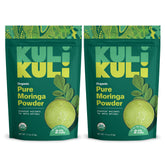 Kuli Kuli Moringa Polvo Hojas Verdes para batidos y yogur, color verde intenso