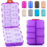 LANDNEOO organizador de pastillas plegable para transporte diario y organización de dosis.