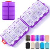 LANDNEOO organizador de pastillas plegable con divisiones para mañana y noche.