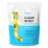 LEGION Clear Whey+ en pote sabor limón lima, proteína clara para recuperación rápida
