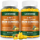 Gomitas veganas de hierro Lickshine con sabor piña para energía diaria.